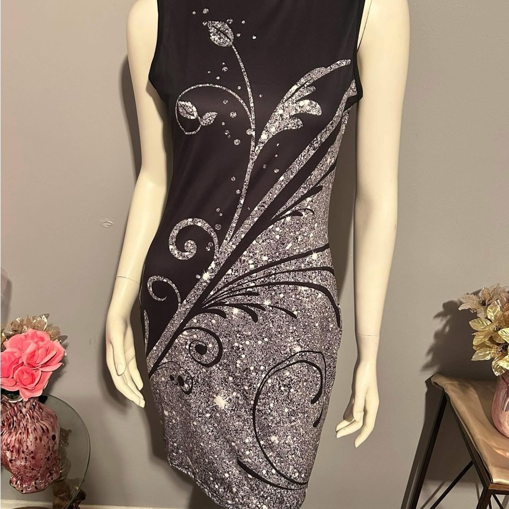 Elegant Black and Silver Dress